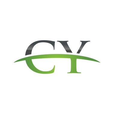 İlk harf Cy yeşil swoosh logo logo swoosh