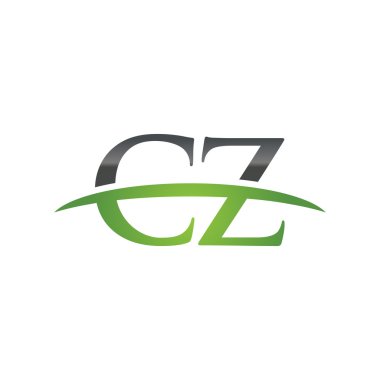 İlk harf Cz yeşil swoosh logo logo swoosh