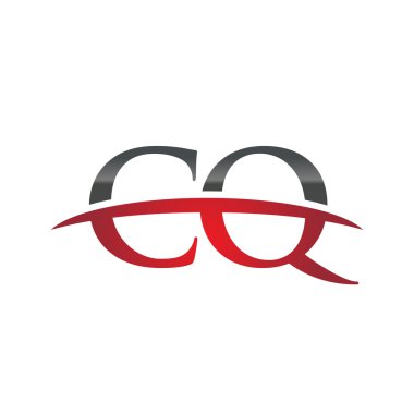 İlk harf Cq red swoosh logo logo swoosh