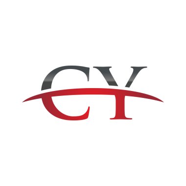 İlk harf Cy red swoosh logo logo swoosh