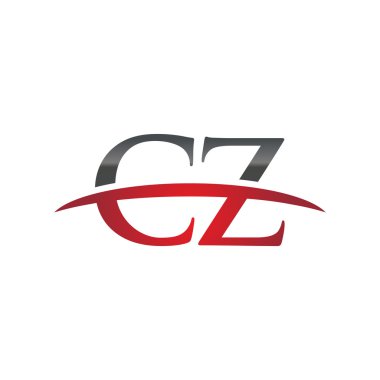 İlk harf Cz red swoosh logo logo swoosh