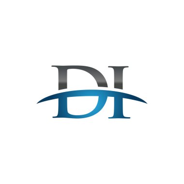 İlk harf Di mavi swoosh logo logo swoosh