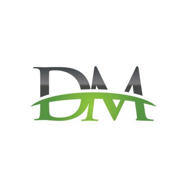 İlk harf Dm yeşil swoosh logo logo swoosh