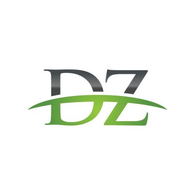 İlk harf Dz yeşil swoosh logo logo swoosh