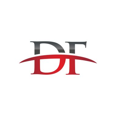 İlk harf Df red swoosh logo logo swoosh