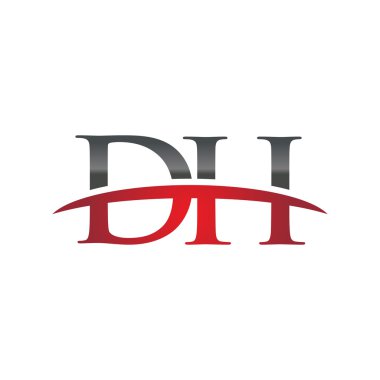 İlk harf Dh red swoosh logo logo swoosh