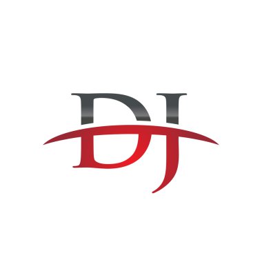 İlk harf Dj red swoosh logo logo swoosh