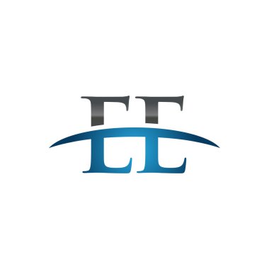 İlk harf Ee mavi swoosh logo logo swoosh