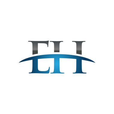 İlk harf Eh mavi swoosh logo logo swoosh