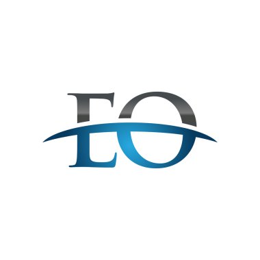 İlk harf Eo mavi swoosh logo logo swoosh