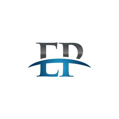 İlk harf Ep mavi swoosh logo logo swoosh