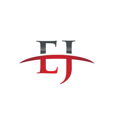 İlk harf Ej red swoosh logo logo swoosh