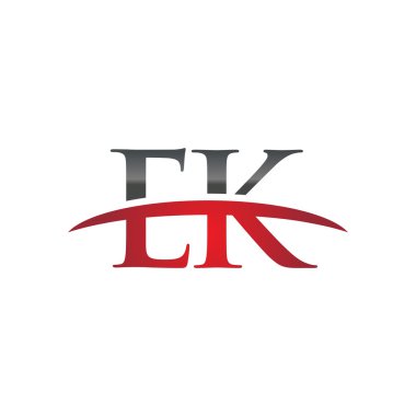 İlk harf Ek red swoosh logo logo swoosh