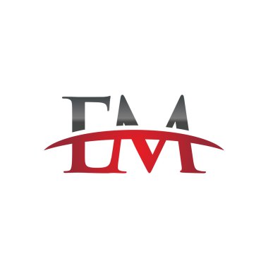 İlk harf Em red swoosh logo logo swoosh