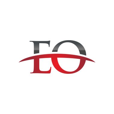 İlk harf Eo red swoosh logo logo swoosh