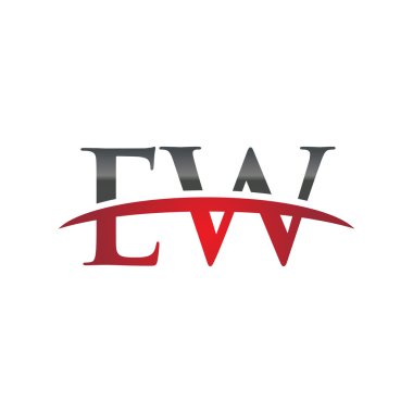 İlk harf Ew red swoosh logo logo swoosh