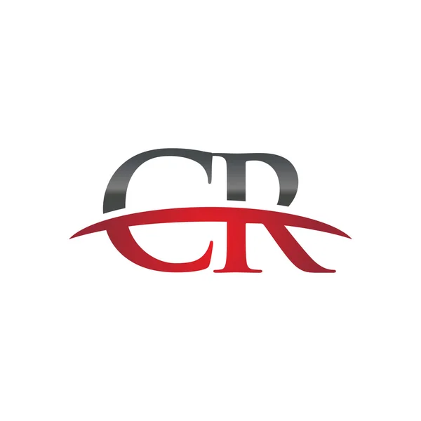 İlk harf Cr red swoosh logo logo swoosh — Stok Vektör
