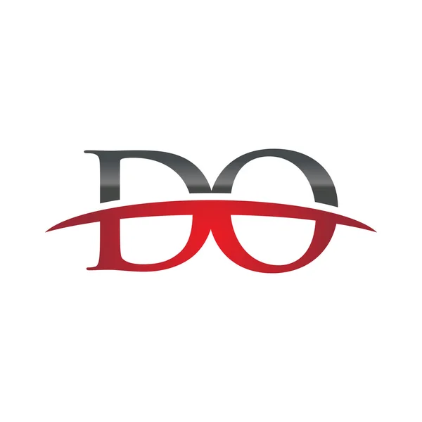 Letra inicial DO logotipo swoosh rojo logotipo swoosh — Archivo Imágenes Vectoriales