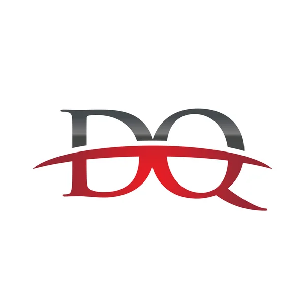 Letra inicial DQ logo swoosh rojo logotipo swoosh — Vector de stock