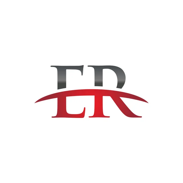 Carta inicial ER logotipo swoosh vermelho logotipo swoosh —  Vetores de Stock