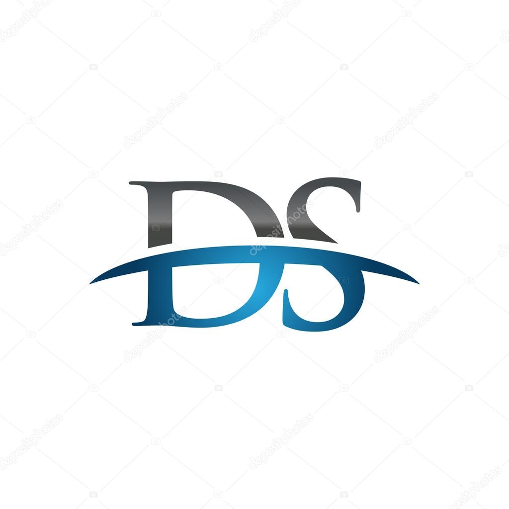 Initial letter DS with swoosh logo template