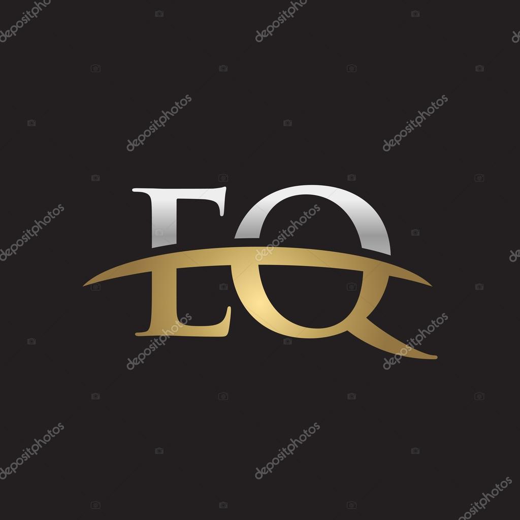 Initial letter EQ with swoosh logo template