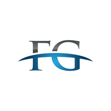 İlk harf Fg mavi swoosh logo logo swoosh