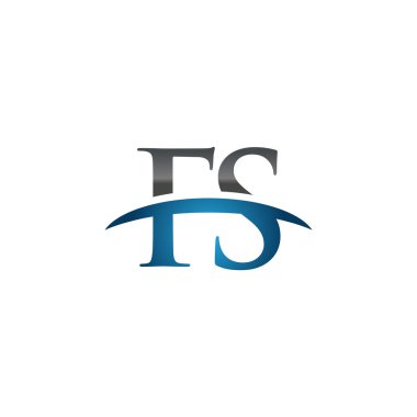 İlk harf Fs mavi swoosh logo logo swoosh