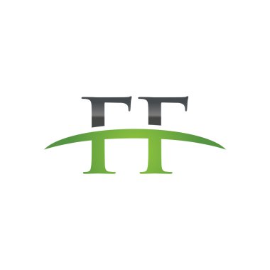 İlk harf Ff yeşil swoosh logo logo swoosh