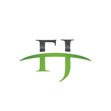 İlk harf Fj yeşil swoosh logo logo swoosh