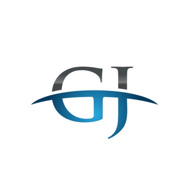 İlk harf Gj mavi swoosh logo logo swoosh