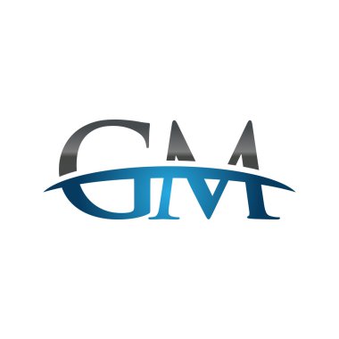 İlk harf Gm mavi swoosh logo logo swoosh
