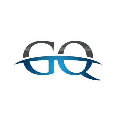 İlk harf Gq mavi swoosh logo logo swoosh