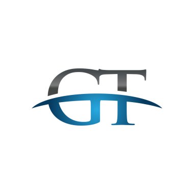 İlk harf Gt mavi swoosh logo logo swoosh