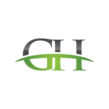 İlk harf Gh yeşil swoosh logo logo swoosh