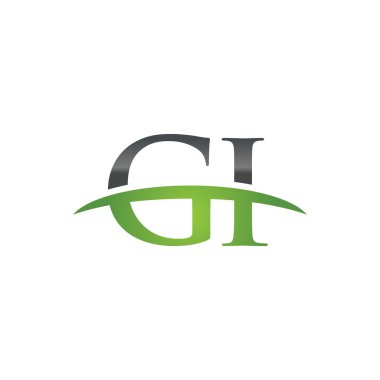 İlk harf GI yeşil swoosh logo logo swoosh