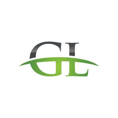 İlk harf Gl yeşil swoosh logo logo swoosh