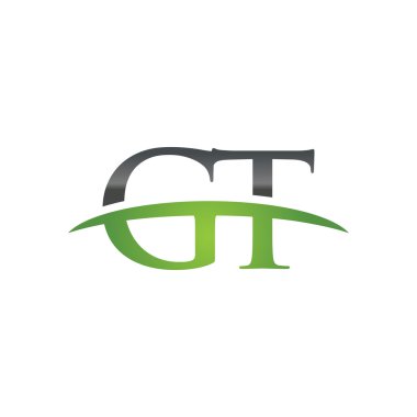 İlk harf Gt yeşil swoosh logo logo swoosh