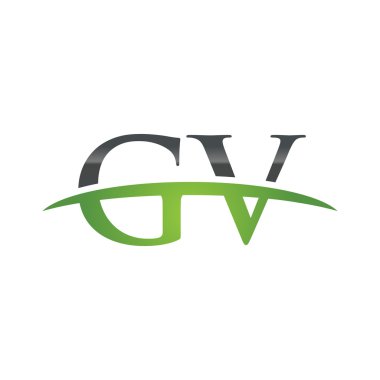 İlk harf Gv yeşil swoosh logo logo swoosh