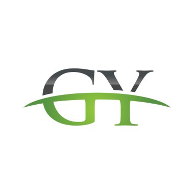 İlk harf Gy yeşil swoosh logo logo swoosh