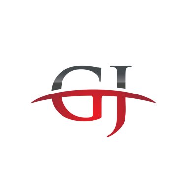 İlk harf Gj red swoosh logo logo swoosh