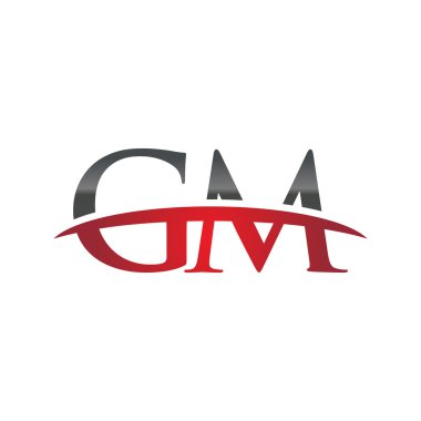 İlk harf Gm red swoosh logo logo swoosh