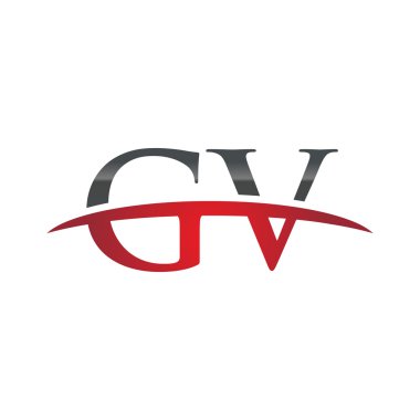 İlk harf Gv red swoosh logo logo swoosh