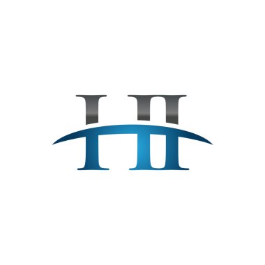 İlk harf Hi mavi swoosh logo logo swoosh