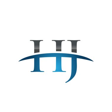 İlk harf Hj mavi swoosh logo logo swoosh