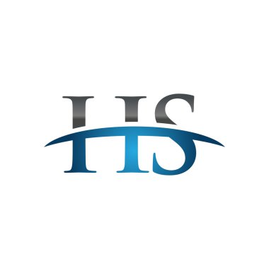 İlk harf Hs mavi swoosh logo logo swoosh