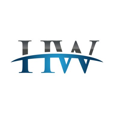 İlk harf Hw mavi swoosh logo logo swoosh
