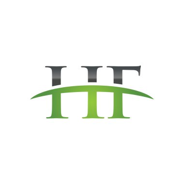 İlk harf Hf yeşil swoosh logo logo swoosh
