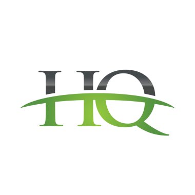 İlk harf Hq yeşil swoosh logo logo swoosh