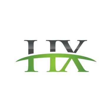 İlk harf Hx yeşil swoosh logo logo swoosh